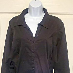 George 3x Ladies Black Button Up Shirt 22W-24W